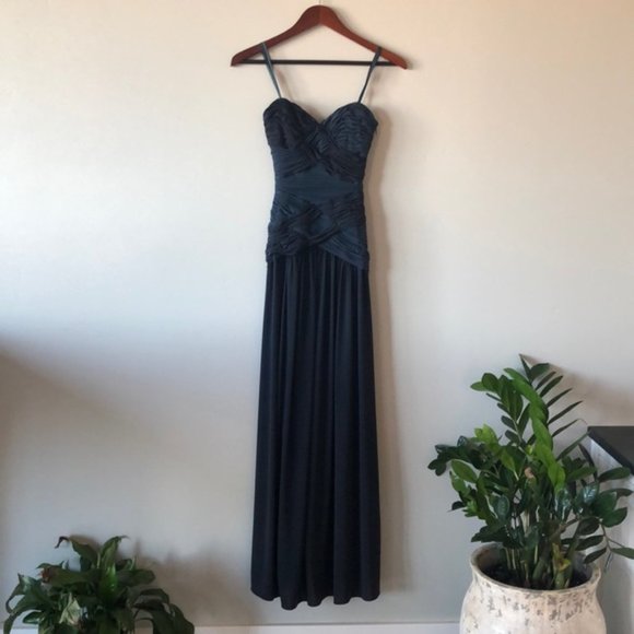BCBG Navy Blue Strapless Formal Gown - Picture 1 of 7